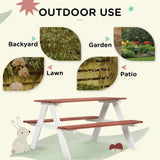 Wooden outdoor children's picnic table - Brown 90630593