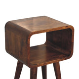 Artisan Furniture Solid Wood Mini Chestnut Curved Open Bedside B182P202422