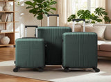PP Trolley Case 20in 24in 28in 3PCS Suitcase Set Dark Green 86889687