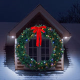 60in Pre-lit Christmas Wreath, Lighted Artificial Xmas Wreath with 220 Warm & Multi-color Lights and 16380976