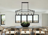 7-Light Farmhouse Kitchen Island Lighting,5 Light Industrial Linear Chandelier for Dining Room Metal W5008P465026