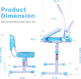 Desk for Kids Desk and Chair Set Kids Art Desk Drafting Table Desk Set with Adjustable Height, T3060P269033