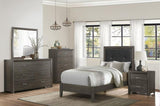 Dark Gray Finish Nightstand 1pc Chrome Tone Handles Contemporary Design Bedroom Furniture Bed Side B011P199391