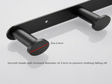 Towel Hook Matte Black Stainless Steel Towel Robe Coat Rack Rows of Four Hooks Bathroom Accessories 28224755