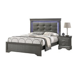 Modern Grey Transitional Wooden Nightstand Bedside Table 2x Drawers Bedroom Furniture B011P182672