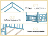Twin Size Floor Bed Triangle Roof Frame and Support Bed Slats, Montessori Kids Playhouse Bed 25942984