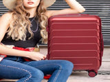 3 in 1 ABS&PC Trolley Box 20in 24in 28in Trolley Box Iron Tie Rod ABSPC Alloy Wine Red 11363546