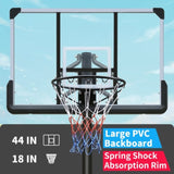 ZNTS Use for Outdoor Height Adjustable 7.5 to 10ft Basketball Hoop 44 Inch Backboard Portable Basketball 29281952