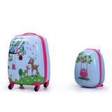 2 PCS Kids Luggage Set, 12" Backpack and 16" Spinner Case with 4 Universal Wheels, Travel Suitcase W2181P146727