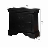 ZNTS Contemporary Bedroom Furniture Nightstand Black Color 2 x Drawers Bed Side Table Pine wood B01149894