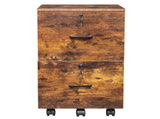 2-Drawer Rolling Wood File Cabinet with Lock, Brown & Black 91736369