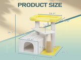 27.5in Cat Tree, Multi-level Cat Tower with Cat Scratching Post and Pad, Cozy Cat Condo, Padded Top 37744591
