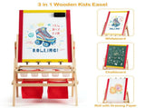 3-in-1 Kids Art Easel - Double-Sided Magnetic BoardPaper Roll, 26 Letter Magnets, Multicolor 05189259
