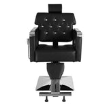 ZNTS PVC Leather Cover Galvanized Square Tray with Footrest Retractable Barber Chair 300.00lbs Black 11736312