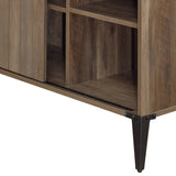 ZNTS Rustic Oak Writing Desk with Sliding Barn Door B062P209220