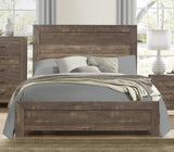 ZNTS Rustic Brown Finish Full Size Panel Bed Wooden Bedroom Furniture 1pc, Bed in a Box B011P248595