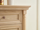 Farmhouse Style Kitchen Storage Cabinet, Large Wall Cabinet with Drawers and Doors in Roman Column W2393P300542