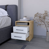 ZNTS Philadelphia Nightstand, Two Drawers, Concealed Shelf B128P148786