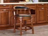 Seat height 26'' Cow top Leather Wooden Bar Stools, 360 Degree Swivel Bar Height Chair with Backs 67931903