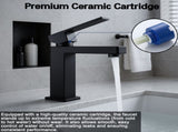Single Handle Bathroom Faucet Lavatory Faucet Stainless Steel Single Hole-T20, Matte BlackUnable 83911547
