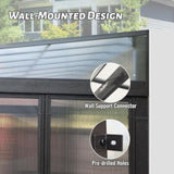 12x14FT All Season Sunroom, Outdoor Permanent Wall Mounted Solarium with Detachable Polycarbonate W1859P238681