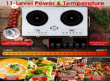 7000W Double Burner Electric Cooktop 110V, 2x3500W Rapid Heating Hot Plate with 4 Preset Modes 73544700