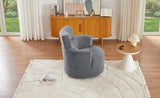 360&deg Swivel Chair Upholstered Accent Barrel Chair Swivel Round Sofa Chair with Adjustable Headrest N719P272676E