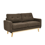67.7" Wide Mid-Century Modern Upholstered Tufted Loveseat Sofa With Wooden Legs B343P339289