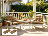 2-Pack Khaki Tufted High Back Chair Cushions Set Non-Slip Patio Furniture Pad for Outdoor Living 62645039
