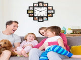 Decor Picture Frame Collage Clock 12 Photo Display Slots Wall Mounted Chic Farmhouse Wall Decor 09697869