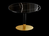 31.5" Round Modern Tulip Dining Table, Sintered Stone Tabletop with Luxury Faux Marble Print, W3316P457300