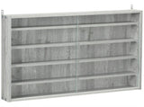 Gray 5-Tier Wall Display Case 2 Glass Doors, Adjustable Shelves for Small Spaces 97441624