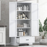 Tall Bathroom Storage Cabinet, Cabinet with Two Doors and One Drawer, Adjustable Shelf, MDF Board, WF326355AAK