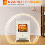 22" Electric Fireplace Heater, Freestanding Fire Place Stove with Realistic LED Flames and Logs, and 43591736