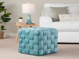 Square 16" Ottoman in Ice Blue Velvet B202P223709