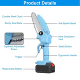 Mini 4In&6In Two Sizes Chainsaws Super Handheld Rechargeable Chain Saw With mini chain saw is an 09153631