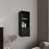 Wall Cabinet 43.3" H, with 1 Door and 3 Shelves, Black B097P250868