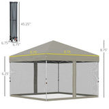 10' x 10' Pop Up Canopy Tent-Beige 68181939
