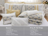 9 Piece Cotton Percale Comforter Set Yellow Cal King B03597198