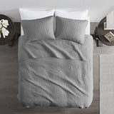 3 Piece Quilt Set Grey Full/Queen B035129038
