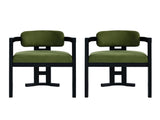 Indoor Upholstered Wood Dining Chair,GreenBlack N768P221635E