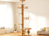 Adjustable Height Floor-to-Ceiling Cat Tree Made of MDF Board, Tall Cat Tower with Sisal Scratching 16442670