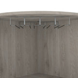 Syrah Corner Bar Cabinet, Eight Bottle Cubbies, Double Door, Two Open Shelves B070P211049