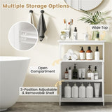 White Bathroom Floor Cabinet Freestanding Storage Organizer 50126723