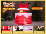 6.2FT Inflatable Christmas Santa Stuck in Chimney with Animated Kicking Legs & LED Lights, 08127773