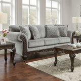 Hernen Carved Wood Frame Gray 5-Piece Living Room Set T2574P196577