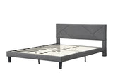 Full Size Upholstered Platform Bed Frame with Headboard, Strong Wood Slat Support, Mattress W21438522