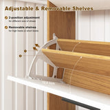 Shoe Storage Cabinet with 3 White Panel Flip Drawers, Freestanding Organizer for Entryway, Narrow W409P194946