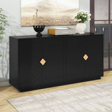 ZNTS TREXM Modern Functional Large Storage Space Sideboard with Wooden Triangular Handles and Adjustable WF318154AAB