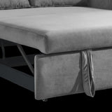 55" Modern Convertible Sofa Bed with 2 Detachable Arm Pockets, Velvet Loveseat Sofa with Pull Out W119363990